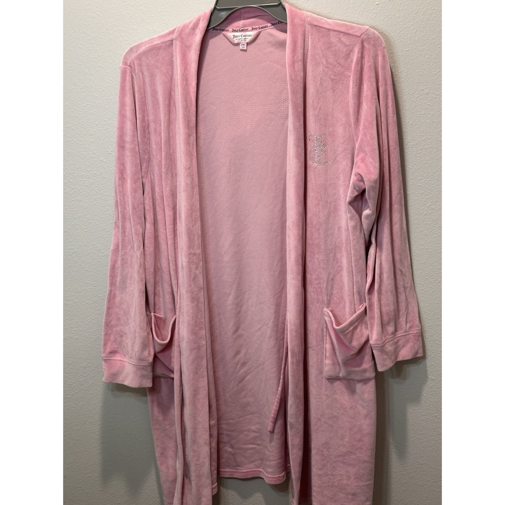 Juicy Couture Womens Robe Large‎ Velour Rhinestone
